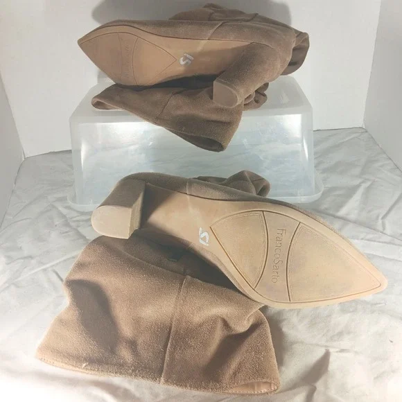 Franco Sarto Artesia Brown Suede Slouchy Knee High Block Heel Boots Womens 8M - Picture 8 of 10